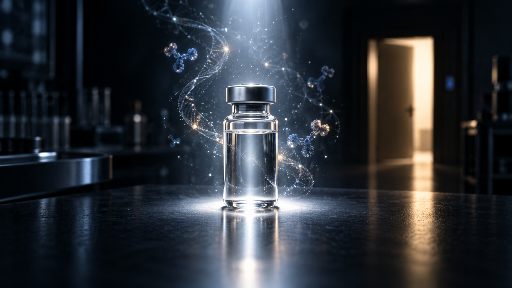 Editorial illustration for the Prognyx briefing on trastuzumab deruxtecan (Enhertu) — HER2