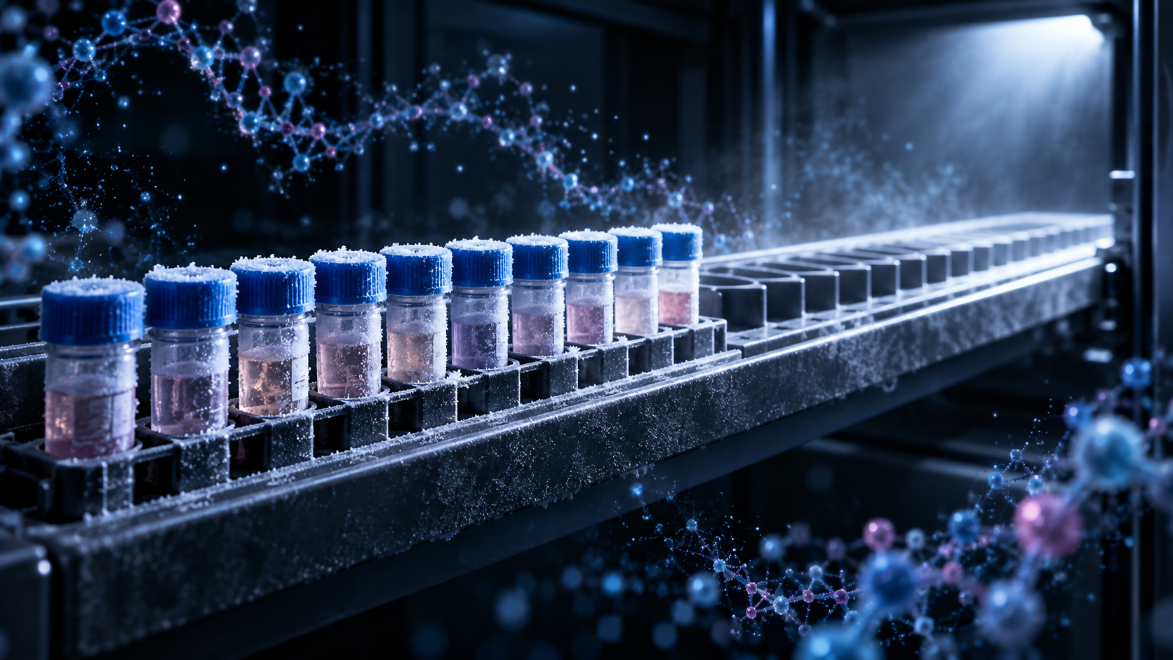 Editorial illustration for the Prognyx briefing on THIO (tovorafenib is unrelated; MAIA's agent is 6-thio-dG) — telomere-targeting agent (telomerase-dependent)